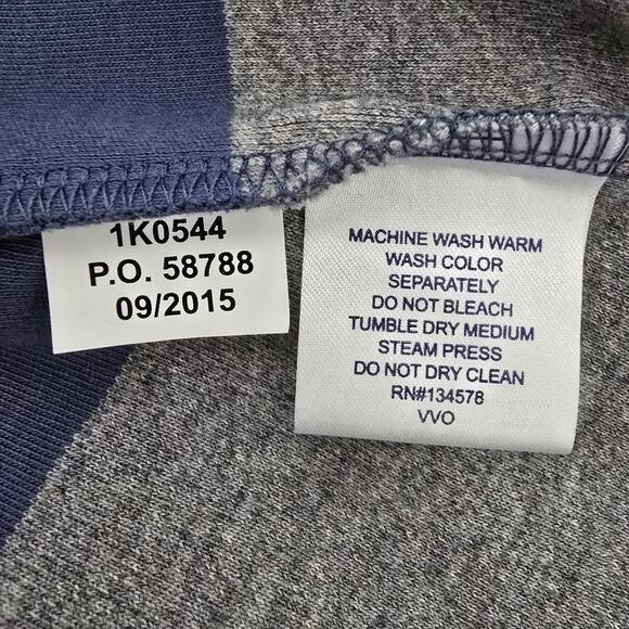VINEYARD VINES Saltwater 1/4 Quarter Zip Sweater Men L Blue Gray Striped Cotton - Picture 11 of 11